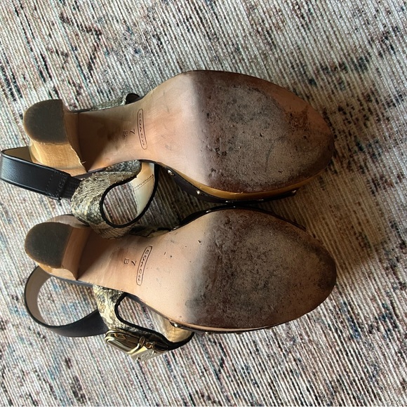 Coach Darcey Printed Python High Heel Sandals - Picture 3 of 3